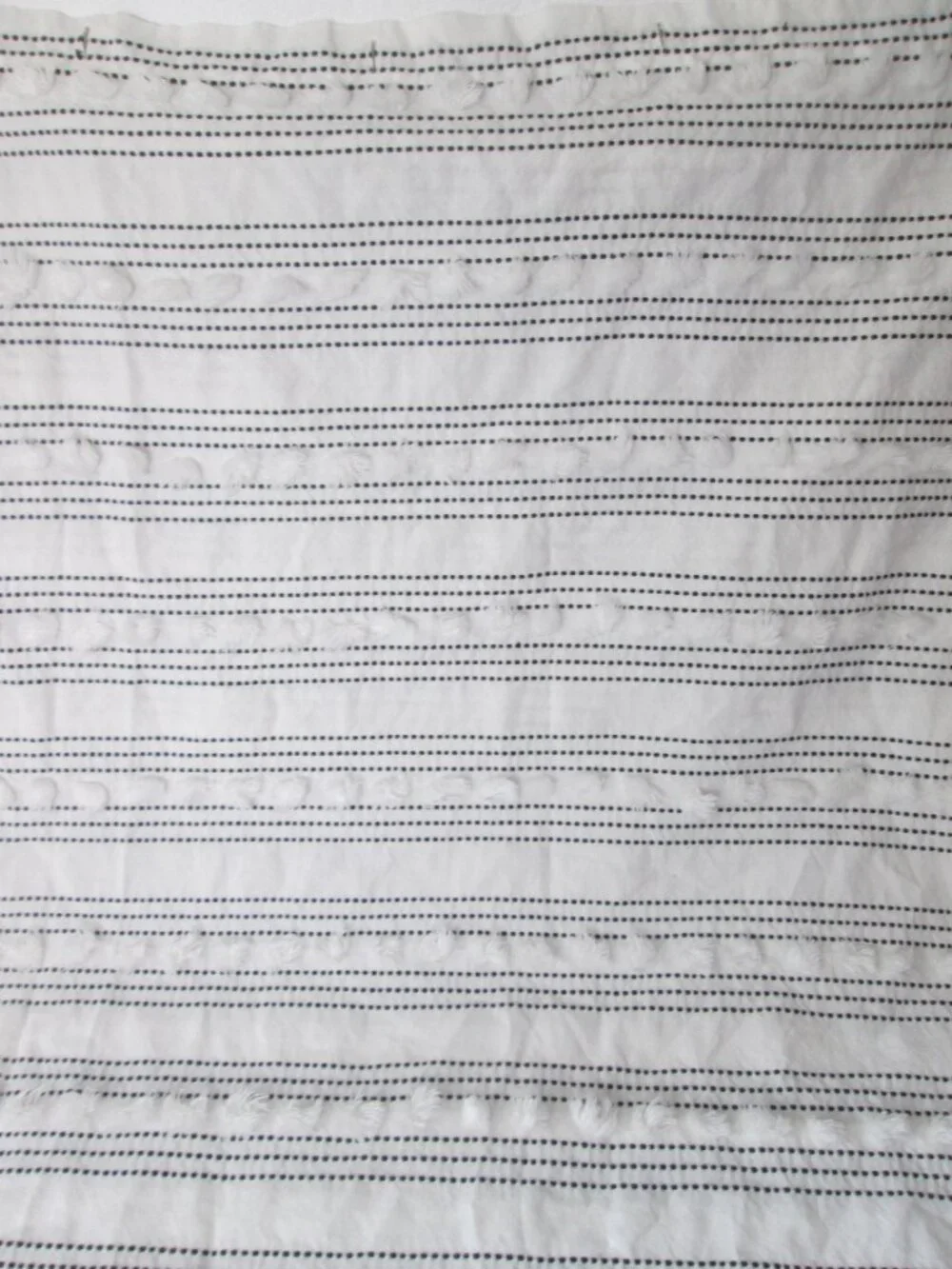 West Elm Organic Cotton Stripe Stitch Candlewick Pom Pom Shower Curtain 72